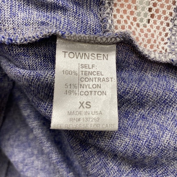 Townsen Gecko Sleeveless‎ Top SIZE XS Sheer Mesh Stripe Tank Top Blue White - Picture 9 of 9